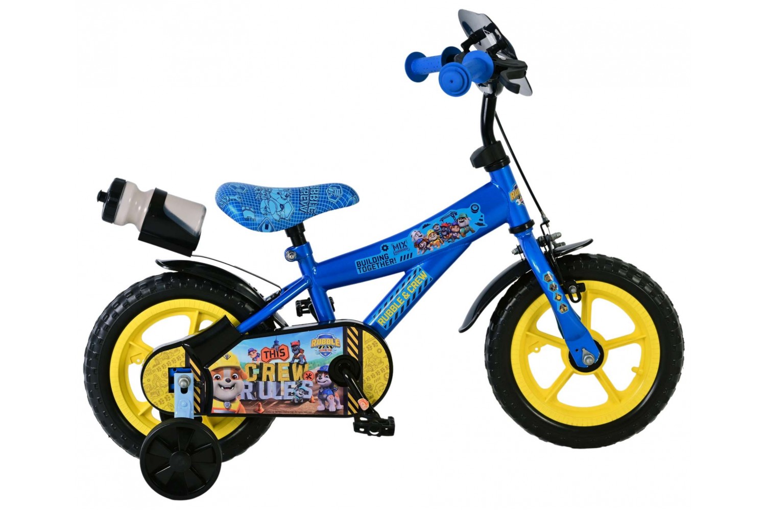 Paw Patrol Rubble & Crew Kinderfiets Jongens Mag Wheels 12 inch Blauw Paw Patrol Rubble & Crew Kinderfiets Jongens Mag Wheels 12 inch Blauw