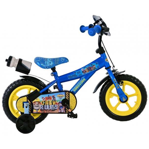 Paw Patrol Rubble & Crew Kinderfiets Jongens Mag Wheels 12 inch Blauw
