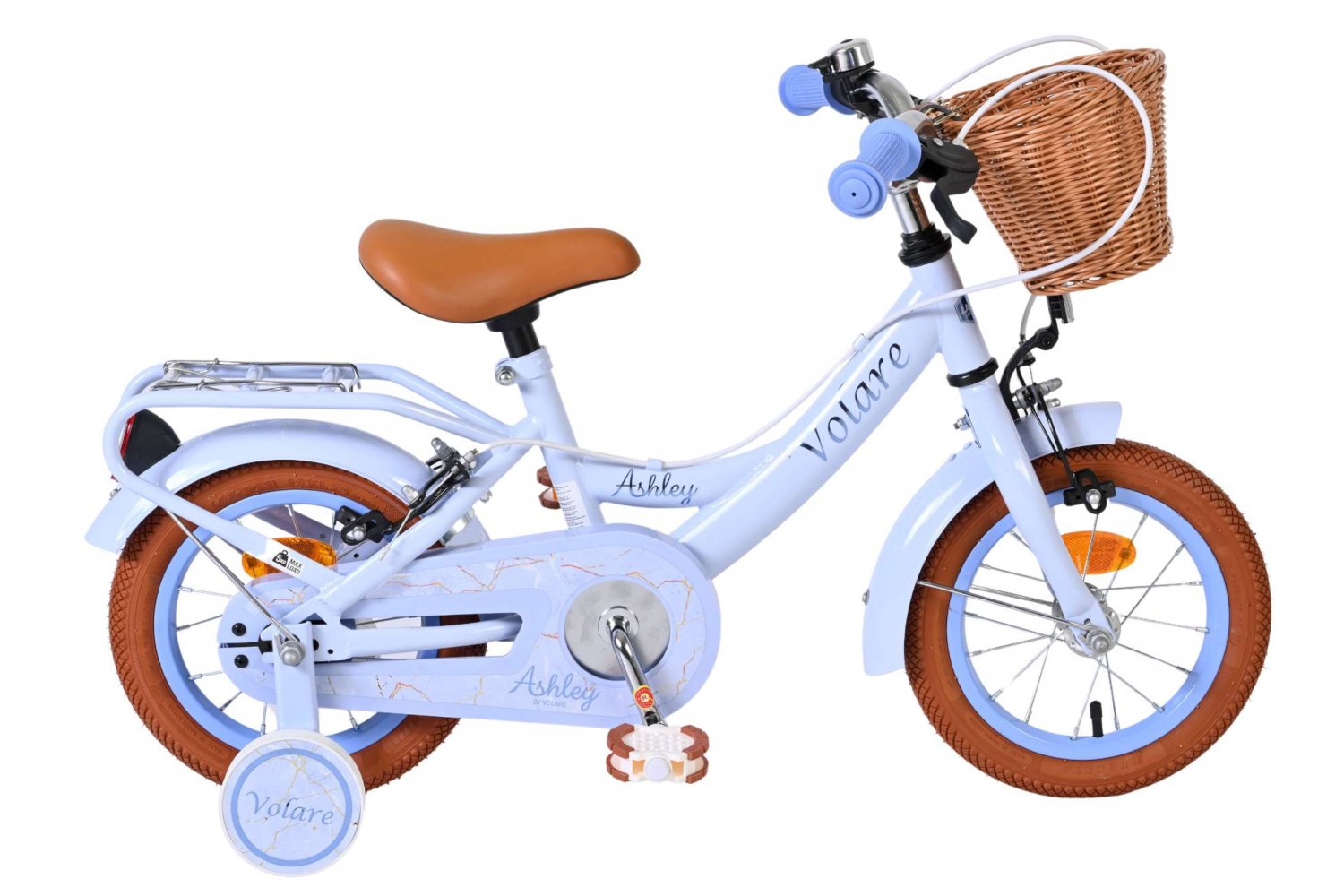 Volare Ashley Kinderfiets Meisjes 12 inch Pastel Blauw Twee handremmen