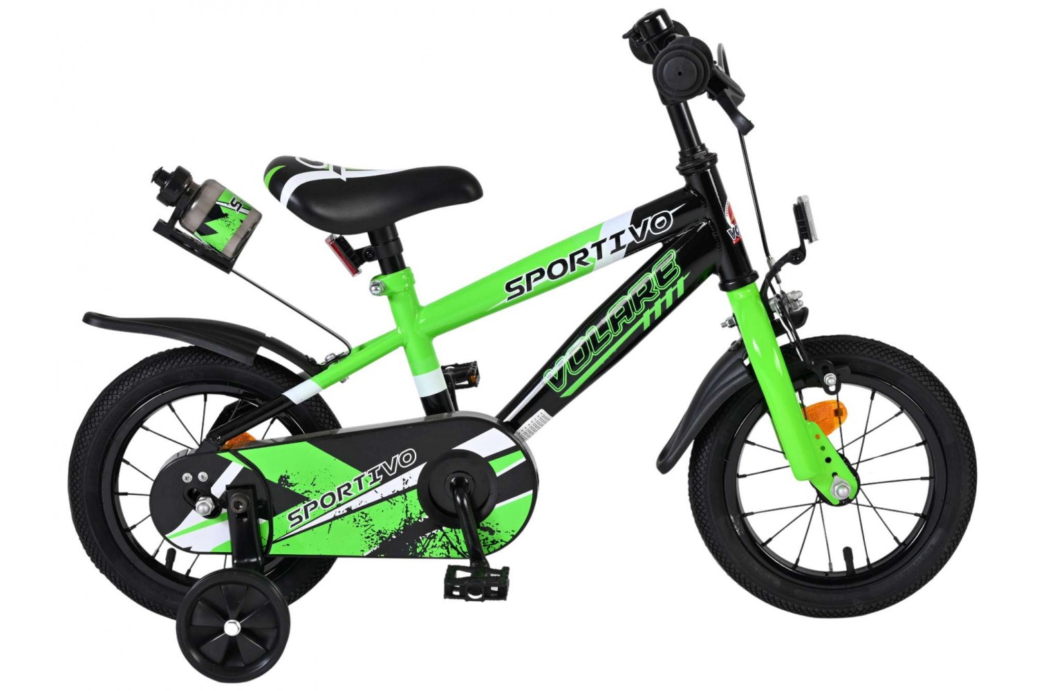 Volare Sportivo Kinderfiets Jongens 12 inch Groen Zwart Volare Sportivo Kinderfiets Jongens 12 inch Groen Zwart