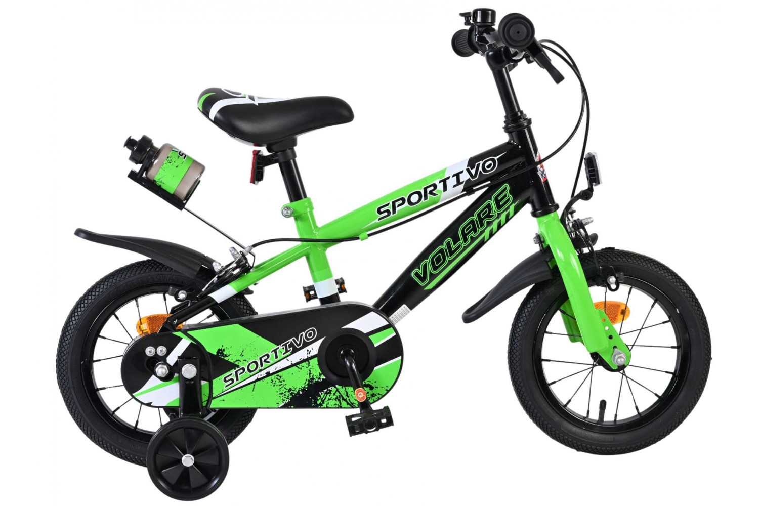 Volare Sportivo Kinderfiets Jongens 12 inch Groen Zwart Twee Handremmen Volare Sportivo Kinderfiets Jongens 12 inch Groen Zwart Twee Handremmen