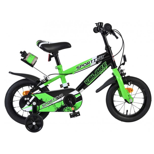 Volare Sportivo Kinderfiets Jongens 12 inch Groen Zwart Twee Handremmen
