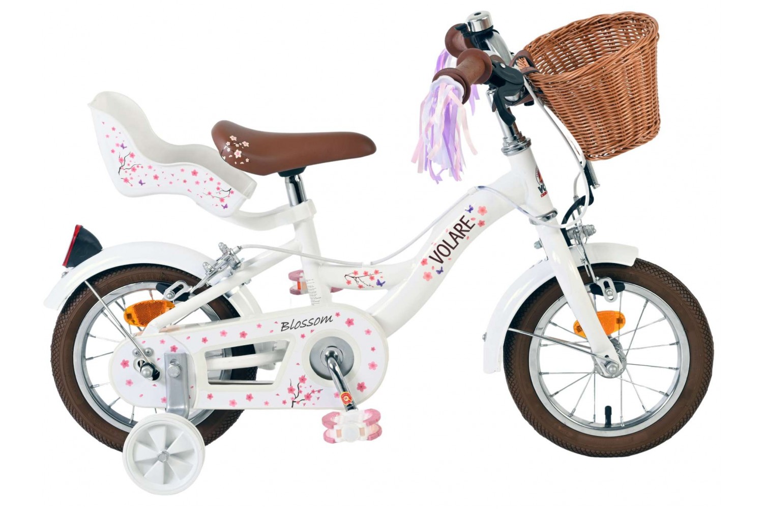 Volare Blossom Kinderfiets Meisjes 12 inch Wit Twee handremmen