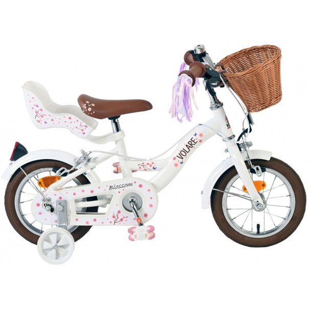 Volare Blossom Kinderfiets Meisjes 12 inch Wit Twee handremmen