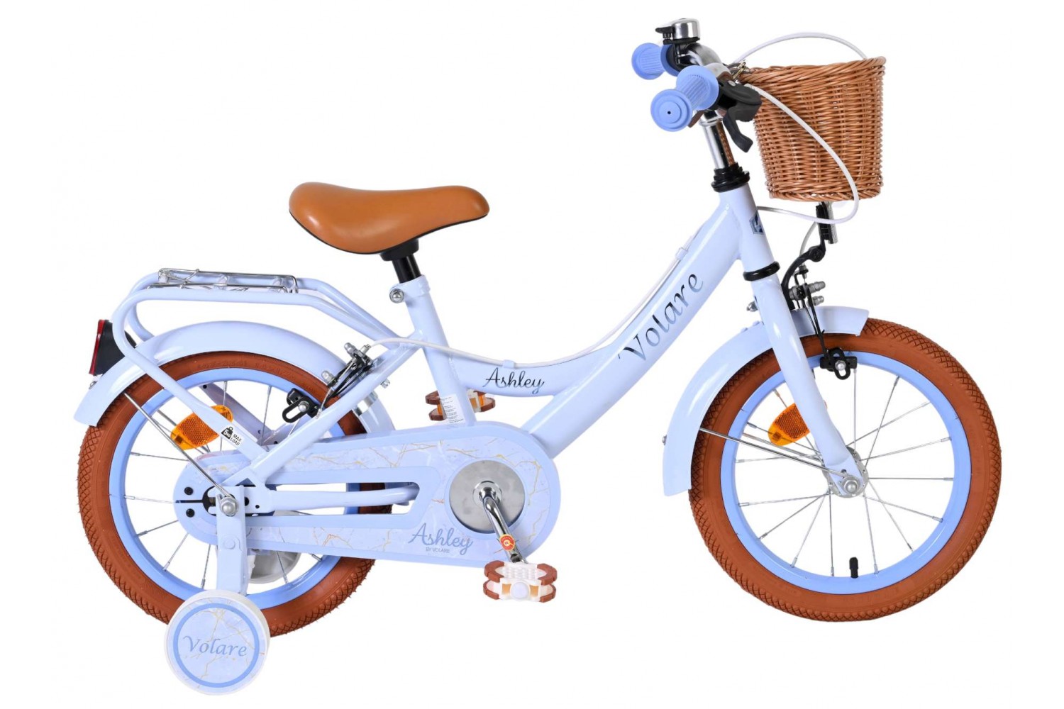 Volare Ashley Kinderfiets Meisjes 14 inch Pastel Blauw Twee Handremmen