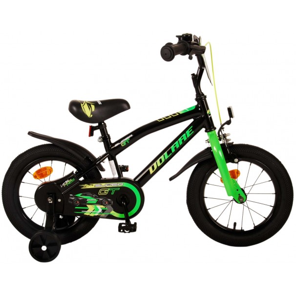 Volare Super GT Kinderfiets Jongens 14 inch Groen Twee handremmen Volare Super GT Kinderfiets Jongens 14 inch Groen Twee handremmen