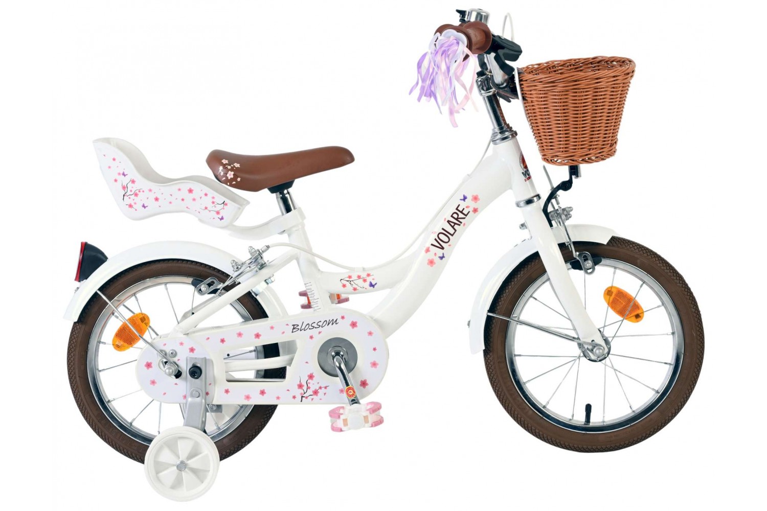 Volare Blossom Kinderfiets Meisjes 14 inch Wit Twee Handremmen