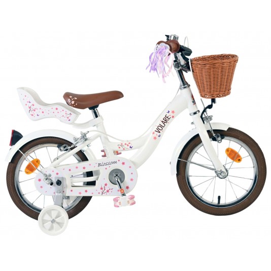 Volare Blossom Kinderfiets Meisjes 14 inch Wit Twee Handremmen