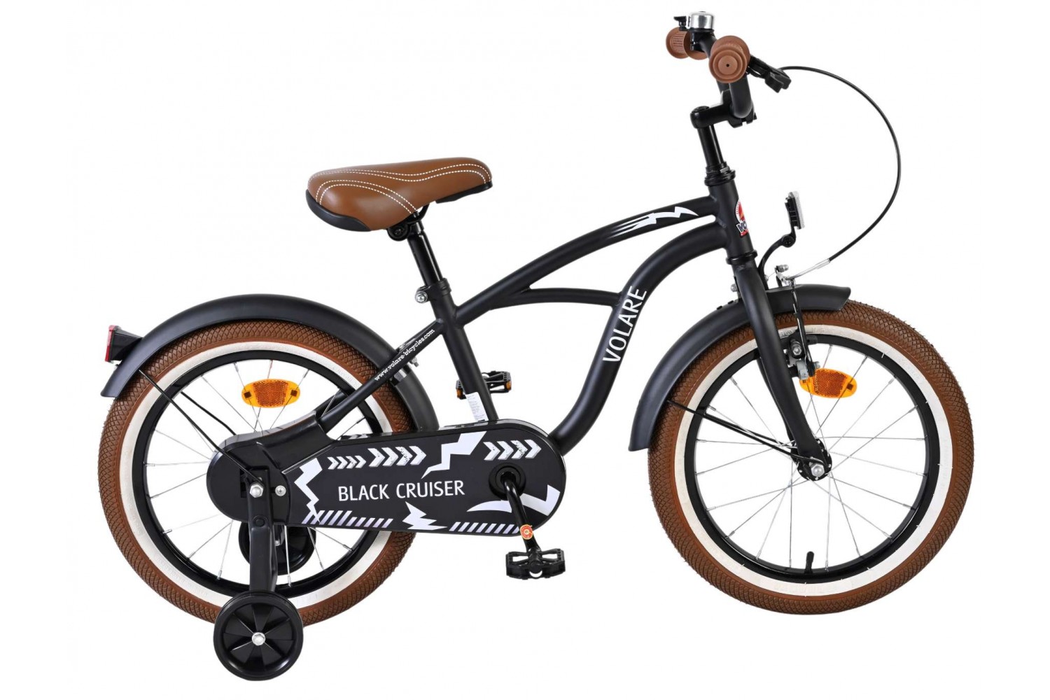 Volare Black Cruiser Kinderfiets Jongens 16 inch Zwart