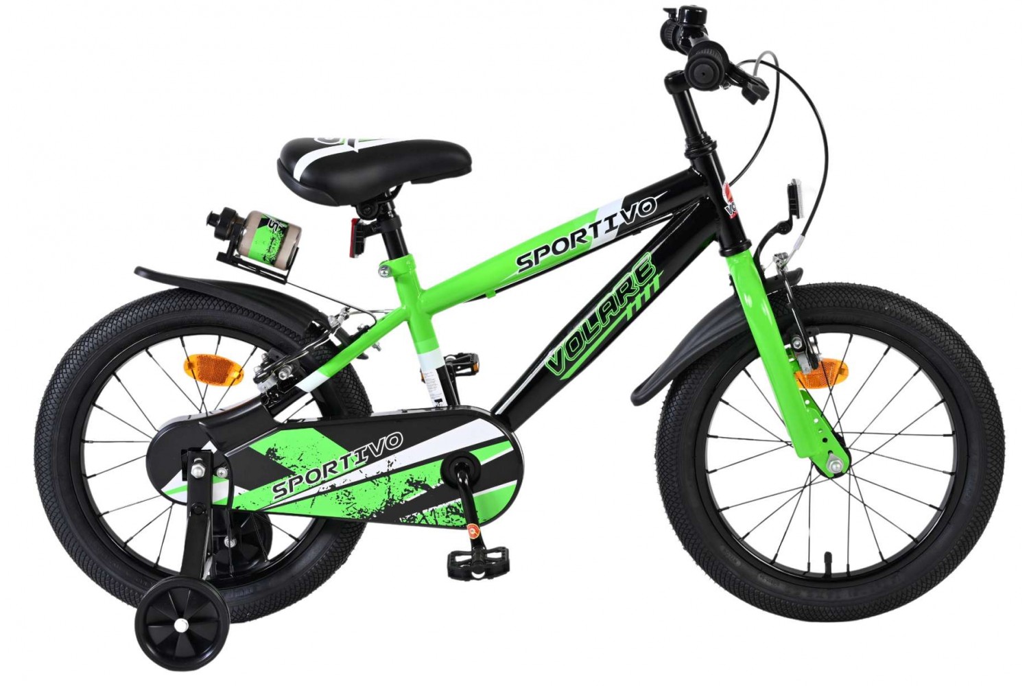 Volare Sportivo Kinderfiets Jongens 16 inch Groen Zwart Twee Handremmen
