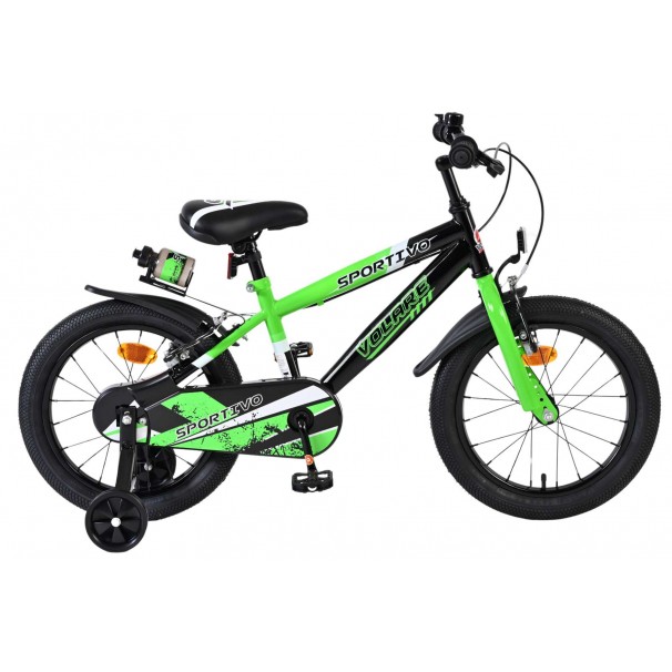 Volare Sportivo Kinderfiets Jongens 16 inch Groen Zwart Twee Handremmen