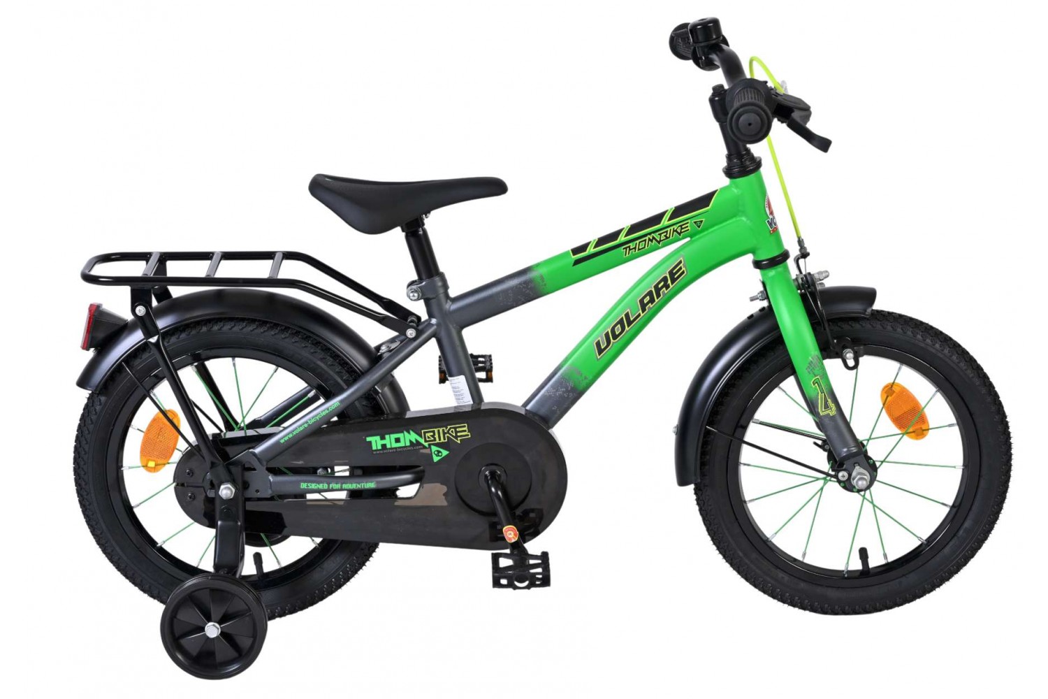 Volare Thombike Kinderfiets Jongens 14 inch Groen/Grijs Volare Thombike Kinderfiets Jongens 14 inch Groen/Grijs