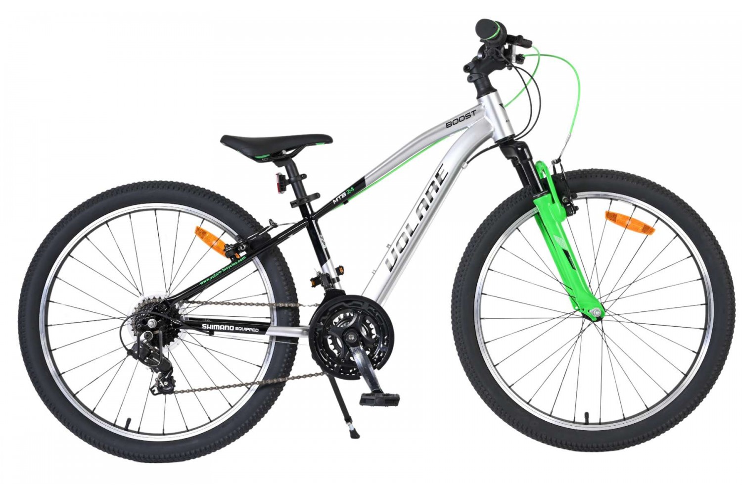 Volare Boost Kinderfiets 24 inch Zilver/Groen 21 Speed