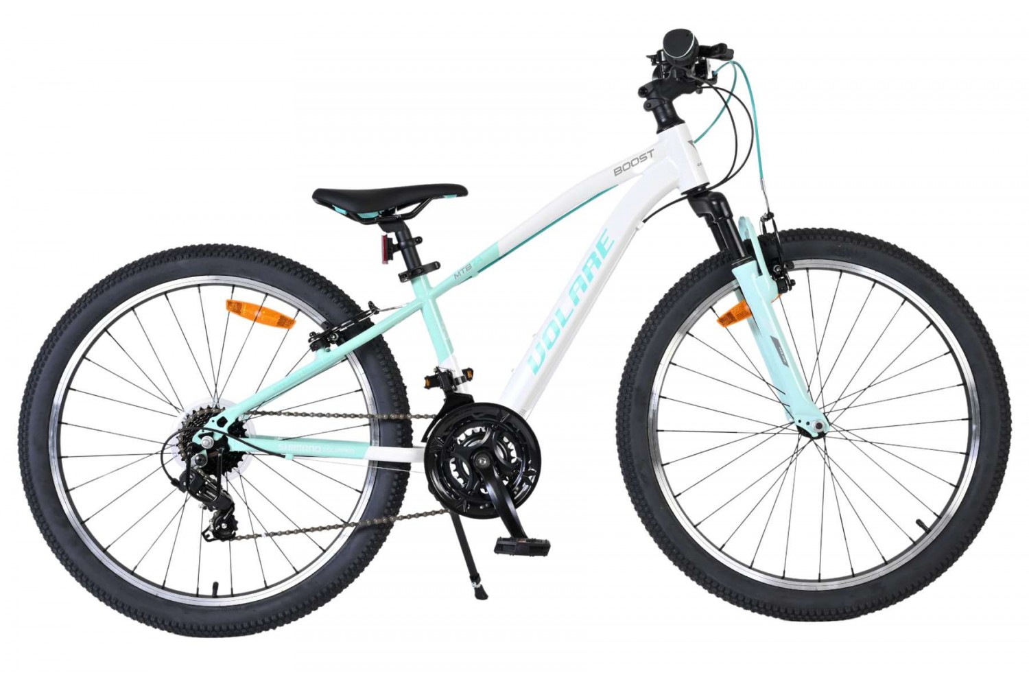 Volare Boost Kinderfiets 24 inch Wit/Mintgroen 21 Speed